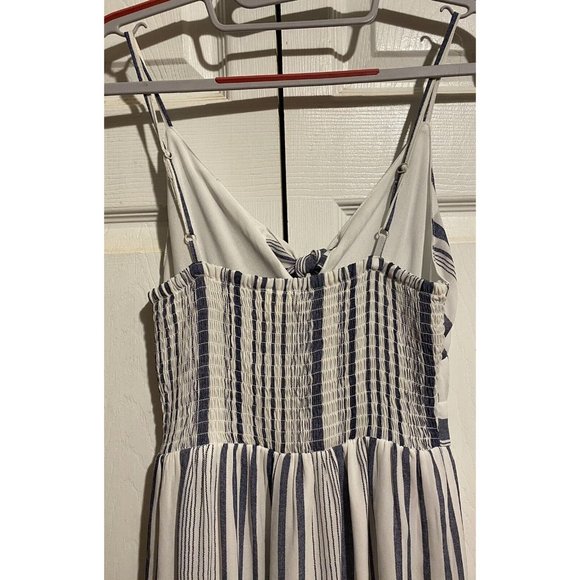 Japna size small blue white jumpsuit romper s smocked boho new sleeveless - Picture 8 of 10